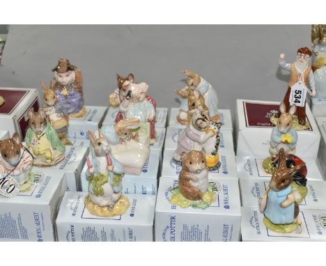 SIXTEEN BOXED ROYAL ALBERT BEATRIX POTTER FIGURES, comprising Mr McGregor, Mrs Tittlemouse, Little Pig Robinson Spying, Mothe