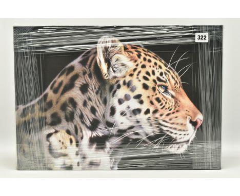 DARRYN EGGLETON (SOUTH AFRICA 1981) 'THE WILD SIDE I', a signed limited edition print on canvas depicting a leopard, 148/195 