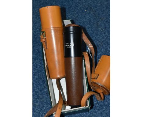 A BOXED GRAY &amp; CO. TELESCOPE, No.2207 a wide angle hunting telescope, complete with leather case and sling, bought from G