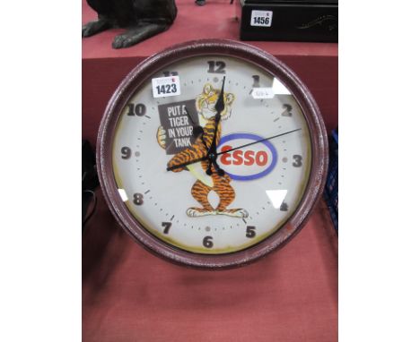 A Circular Esso Wall Clock, - Put a Tiger in Your Tank.