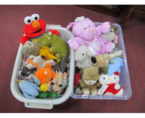 Soft Toys: Spencer Bear, Fisher Price, Bagpuss, Knickerbocker, Bob The Builder, etc:- Two Boxes