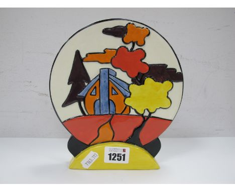 A Lorna Bailey Dimsdale Hall Standing Plaque, illustrated page 40 the First Millennium book and released in 1999, 18.5cm high