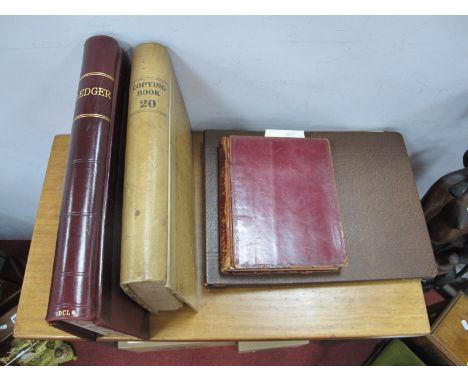 A Red Leather Half Bound Ledger, Waterlow Sons Ltd, London Wall London Copying book, Waterlow Sons Ltd, ledger army book; tog