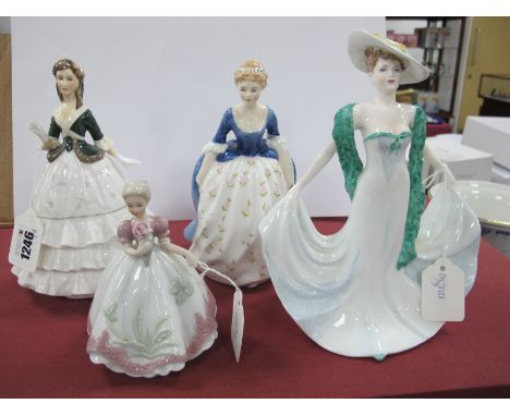 Royal Doulton  Figurine, 'Alison', Worcester 'Debutante', Coalport 'Elegance', and Regal House example (4).