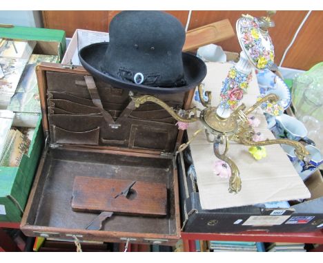 Roslino Barcelona Hat, leather case, five branch ceiling light, etc.