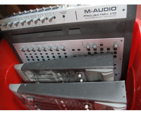 M-Audio Projectmix 1/0 Digital Recording Audio Mixer, two Mackie logic control XT mixers, Ex studio equipment (all untested).