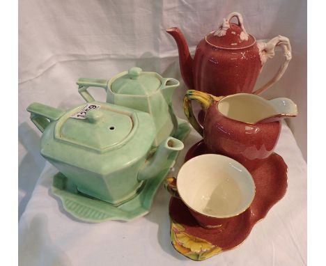 Clews and Royal Winton tennis cups, saucers and teapots. Not available for in-house P&amp;P 