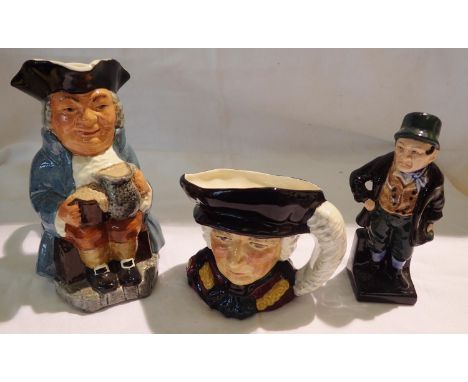 Royal Doulton Bill Sikes, toby jugs andd character jug. Not available for in-house P&amp;P 