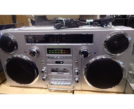 Brooklyn boombox, DAB radio, CD, cassette, USB &amp; bluetooth with power supply. Not available for in-house P&amp;P. 