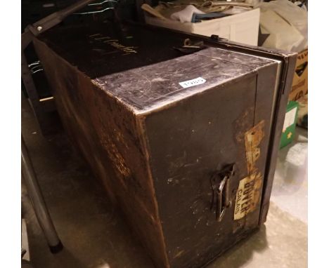 Metal trunk with shipping labels. Not available for in-house P&amp;P 