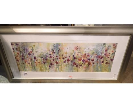 Catherine Stephenson (Yorkshire Contemporary): print, Spring Flora, 84 x 30 cm. Not available for in-house P&amp;P 