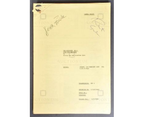 Yes Minister (BBC Sitcom 1980) - an original production used camera script for the episode 'No Jobs For The Boys'. Dated 3rd 