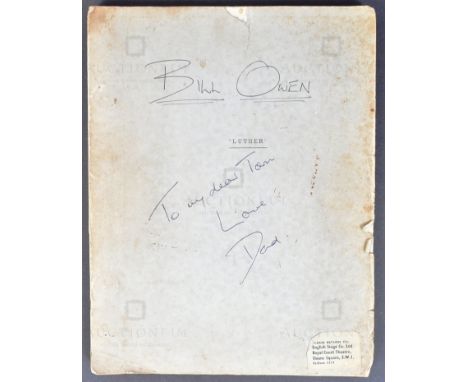 From The Estate Of Bill Owen (1914-1999) - Luther (1961 play by John Osborne) - Owen's original production used script for th