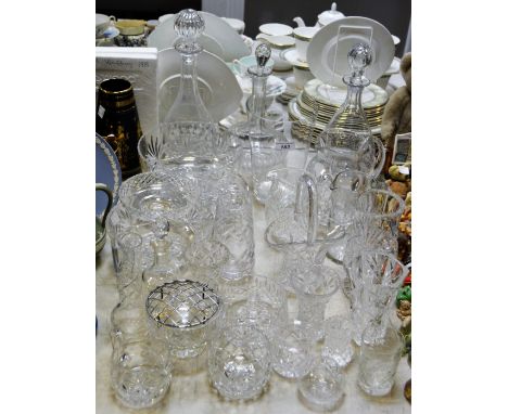 Cut and Mould Clear glass - scent bottles, trinket dishes, vases;  etc 
