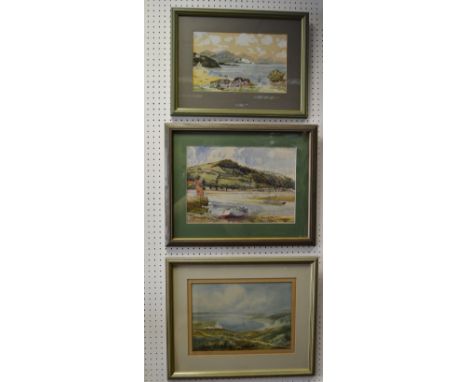 Watercolours - Daniel MeadowsYoltland Bay, Isle of Wightsigned H W Gilbert (early 20th Century)Boat Building by the Harbour; 