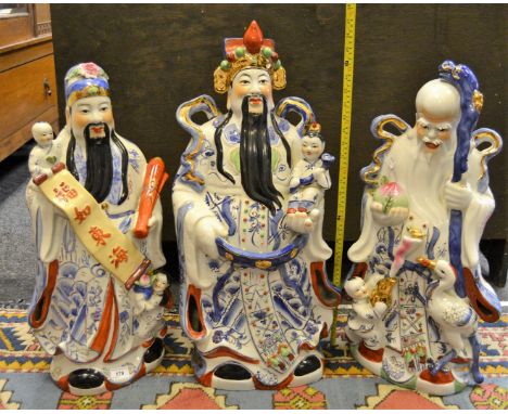 Three substantial Chinese ceramic figures of Chinese immortals  (3)