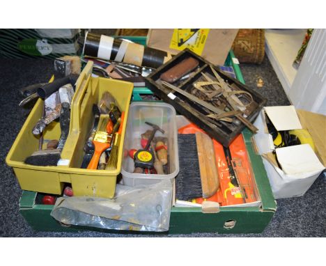Tools - various painter and decorating tools; 19th Century oak block planes c1880; micrometer; etc