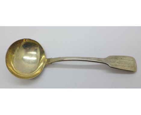 A William IV silver ladle, London 1836, 53.1g