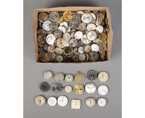 A large collection of assorted wristwatch dials and movements to include Chalet, Lanco, Citizen, Avia, Seiko, Rotary, Aster, 