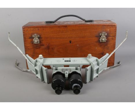 A Casella of London folding stereoscope topographical image viewer in fitted case of possibly aviation use. Viewer labelled M