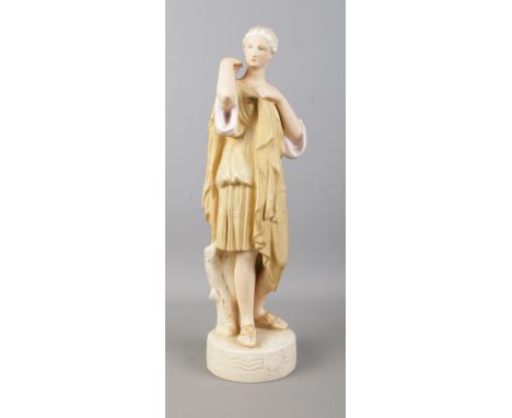 A Royal Dux ceramic figure formed as Diana of Gabii. With pink triangle stamp to the base, No. 2129. Height: 39.5cm.