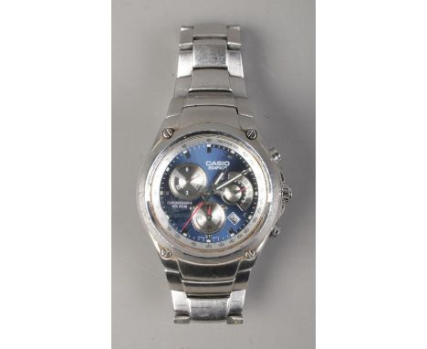 A gents Casio Ediface chronograph wristwatch on stainless steel strap.