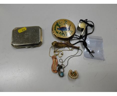 Box of Collectables - Whistles, Compact etc 