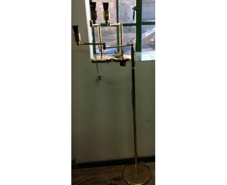 Brass Standard Lamp and 2x Matching Side Lamps
