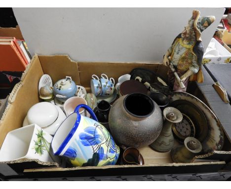 Box of Misc - Jugs, Vase and Figurine etc 