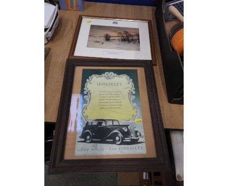 2x Pictures - Buy Wisely Buy Wolseley Cars and Midwinter Sunset by Joseph Farquharson 