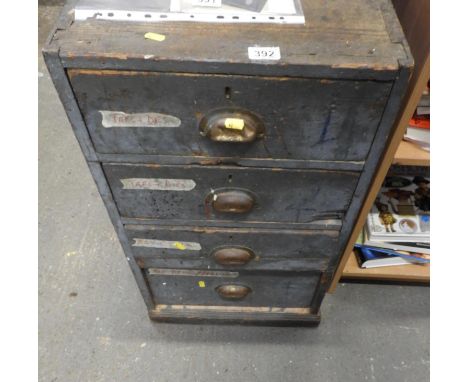 Vintage Wooden Workshop Drawers and Contents - Tools etc 