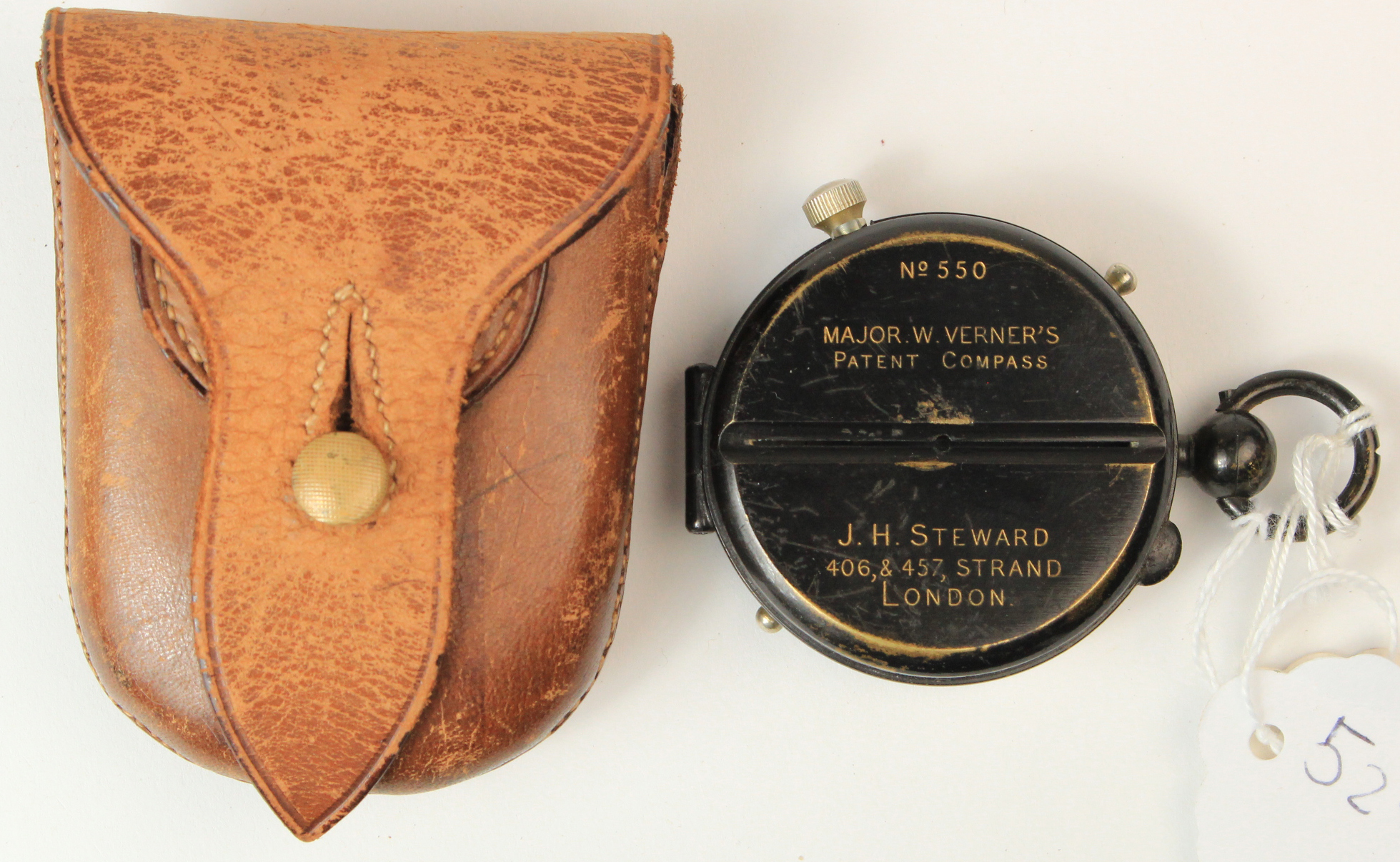 J H Steward Major W Verners Patent Pocket Compass No 550 Circa 1896 Diameter 5cm Approx 9496