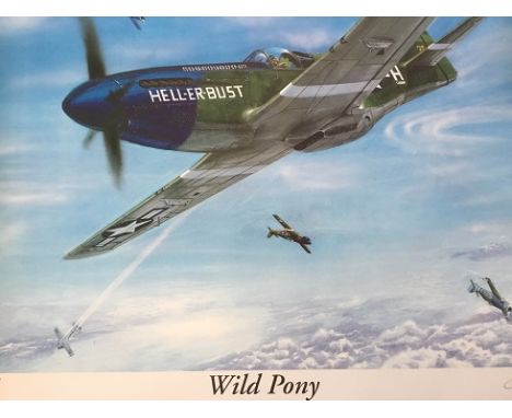 Lt Edwin HELLER 486th Fighter Sqn flew the P-51 Mustang in September 1944. The 52 cm x 40 cm Print was the work of the popula