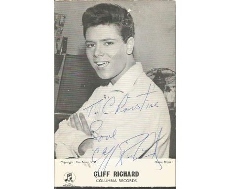 Cliff Richard Vintage Columbia Records Signed Photo 