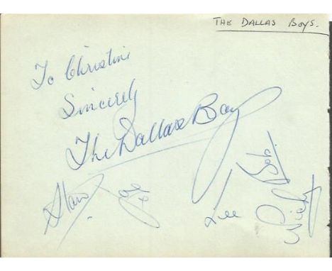 The Dallas Boys 1960s Vocal Group Signed Album Page, Also Signed by Morgan James Duo 