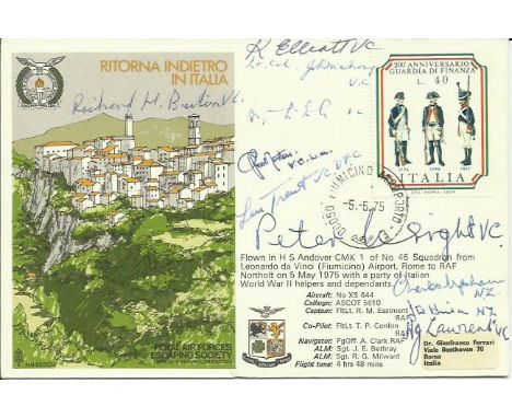 TEN Italy & Mediterranean Victoria Cross winners signed Escape from Italy cover. Only 12 were signed by Cpl R Burton VC, Sgt 