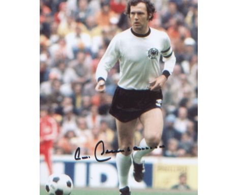 Franz Beckenbauer signed 10 x 8 inch picture playing for West Germany. Excellent. 