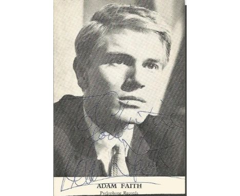 Adam Faith 1960s Pop Star & Actor Signed Vintage Photo 