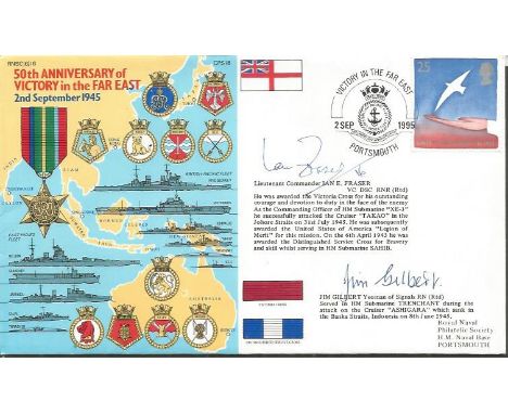 Ian Fraser VC signed Navy cover. RNSC (6)16 50th Anniversary of Victory in the Far East cover signed by WWII midget subs Vict