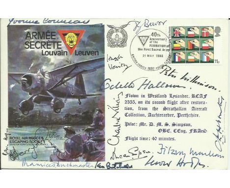 Thirteen WW2 SOE Resistance VIPS signed Secret Army cover. Only 15 were signed by Grp Capt K Batchelor DFC, Lt Col J Beevor, 