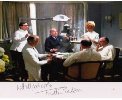 Tim Bateson signed 10 x8 colour photo. Cool photo from The Italian Job signed by Tim Bateson who played the dentist. 