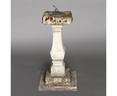 A SQUARE SUNDIAL. on a stepped waisted pedestal, height 80cm Location: - Berkshire RG41