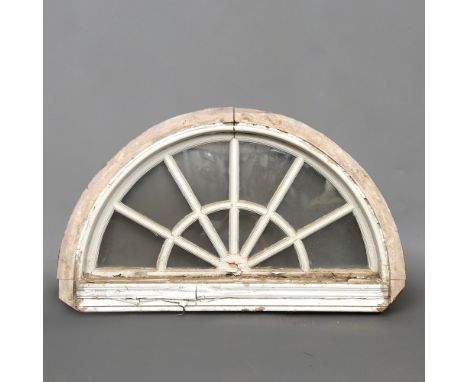 A WOODEN FAN LIGHT WINDOW. width 147cm, height 99cm Location: - Hertfordshire (AL4)