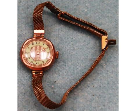 Small vintage gold coloured Art Deco style wrist watch

Used condition, not tested for working 