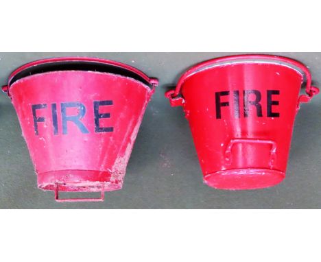 Two vintage hanging fire buckets all used and unchecked