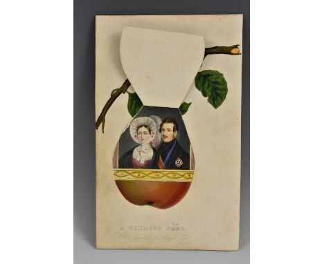 English School (mid-19th century), a Victorian royal novelty, A Windsor Pear/Pair, Daily seen at the Royal Table, hand-colour