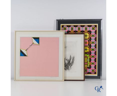 3 graphic works: Shinkicki Tajïri, (1923-2009) My secret garden n°2, 1975 102/190.  Hugo Duchateau (1938) Untitled, 1971 lith