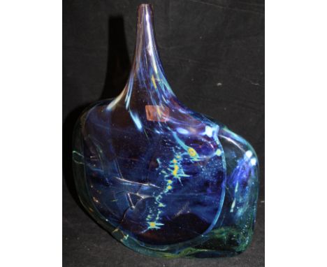 A Medina glass "fish" vase with central coloured section, indistinctly signed and dated, designed by Michael Harris CONDITION