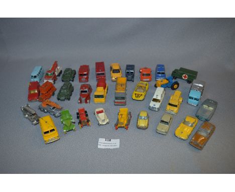 Tray Lot of Lesney and Matchbox Play Worn Diecast Model Vehicles 