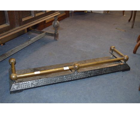 Victorian Cast Iron &amp; Brass Fire Fender 